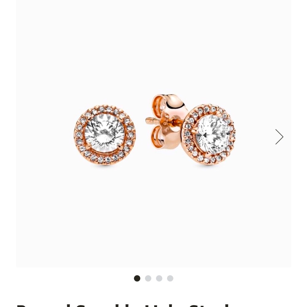 Pandora | Rose gold halo stud earrings